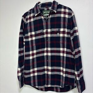 American Eagle NWT Flannel Plaid Men's Button Up Shirt Long Sleeve Small Navy